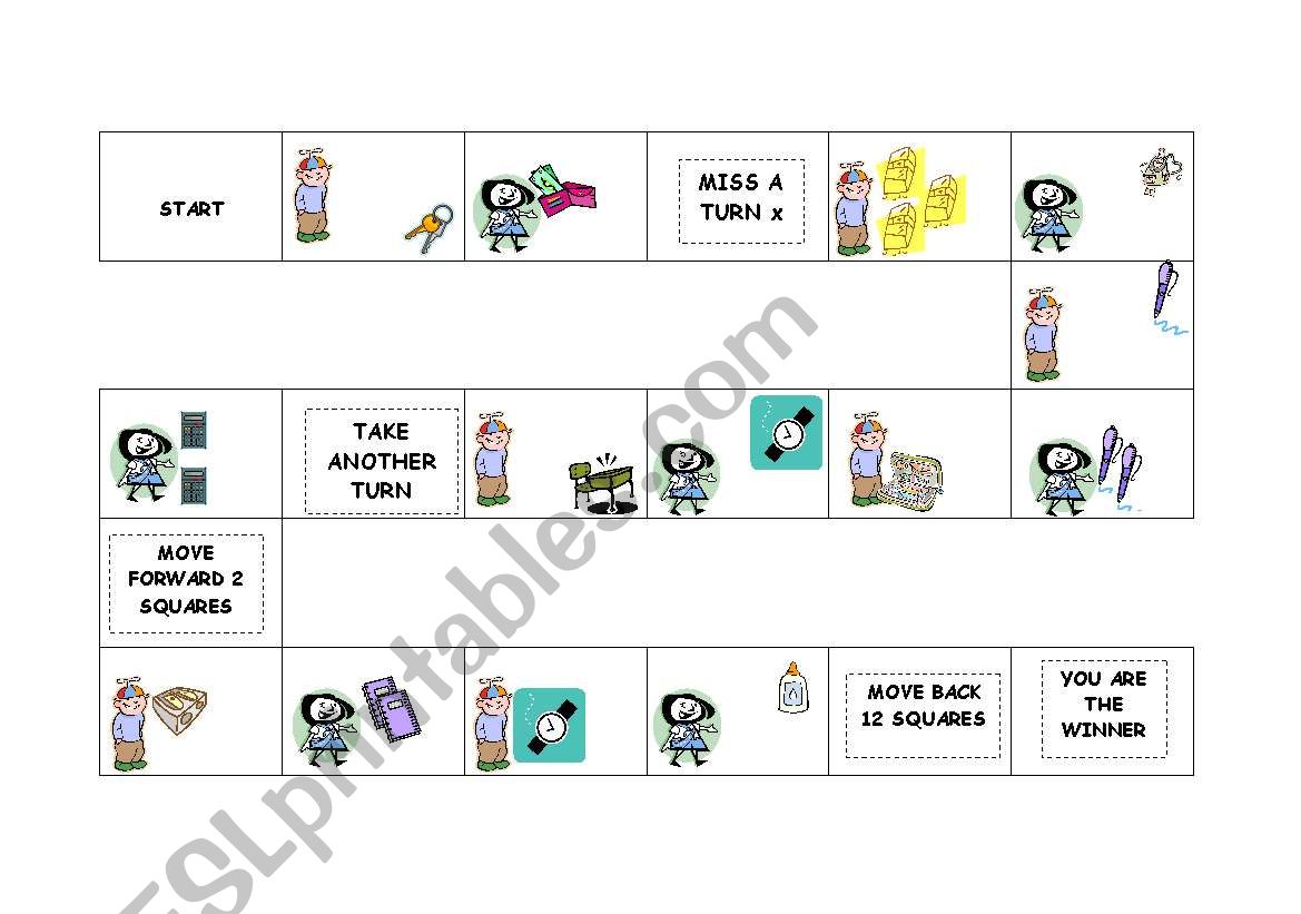 Demonstrative pronouns board game