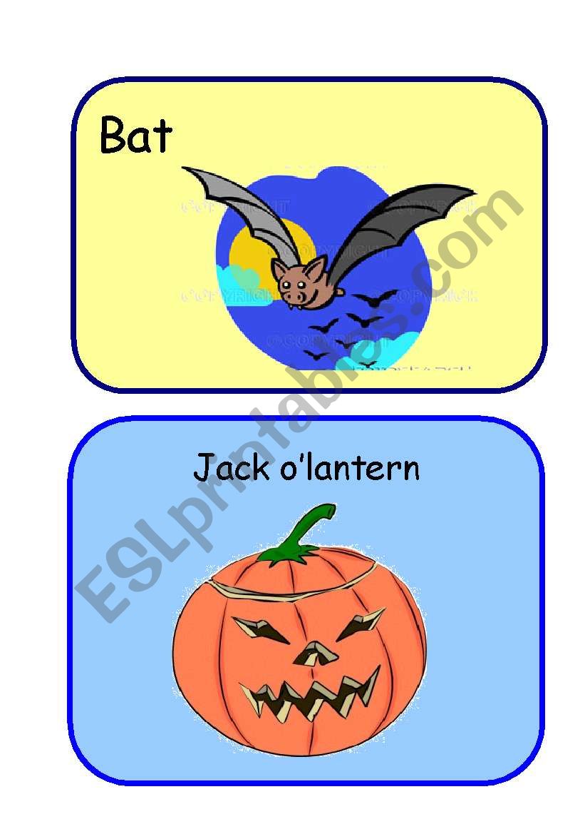 Bat and Jack OLantern worksheet