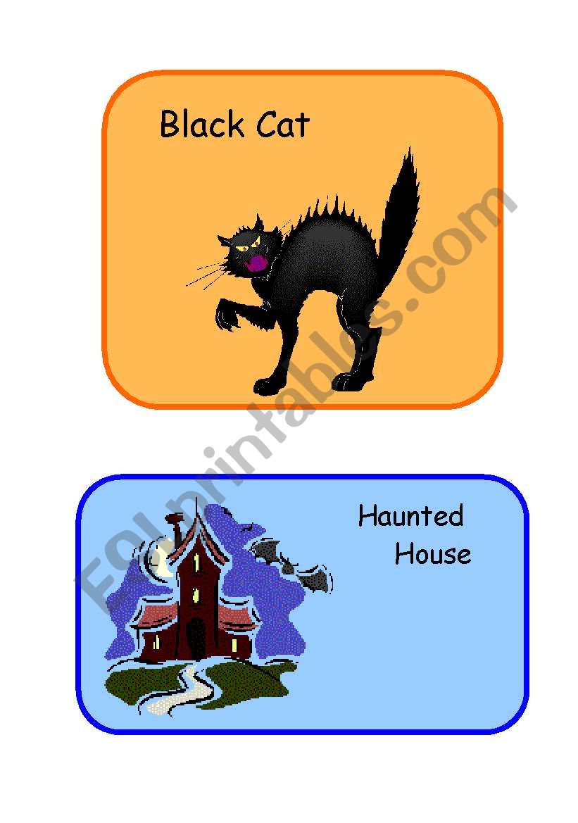 Black Cat and Haunted House  worksheet