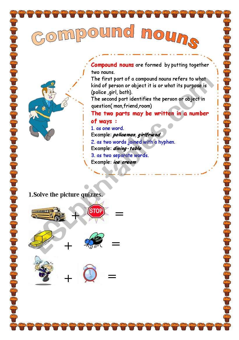 Compound nouns worksheet