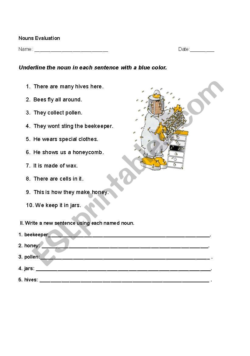 Nouns worksheet
