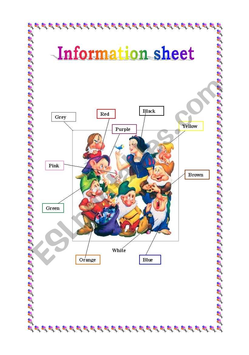 Colours worksheet