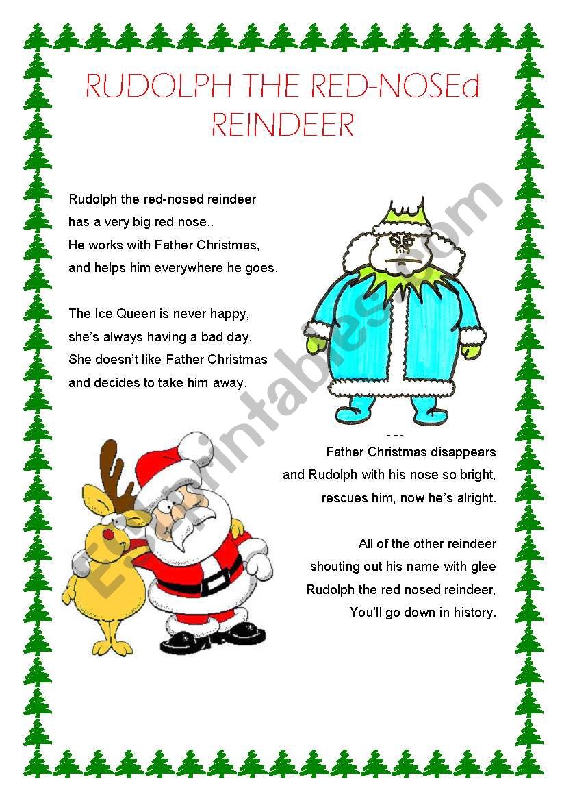 Printable Rudolph The Red Nosed Reindeer Lyrics