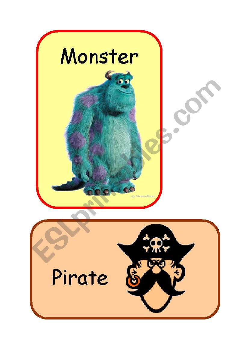 Monster and Pirate  worksheet