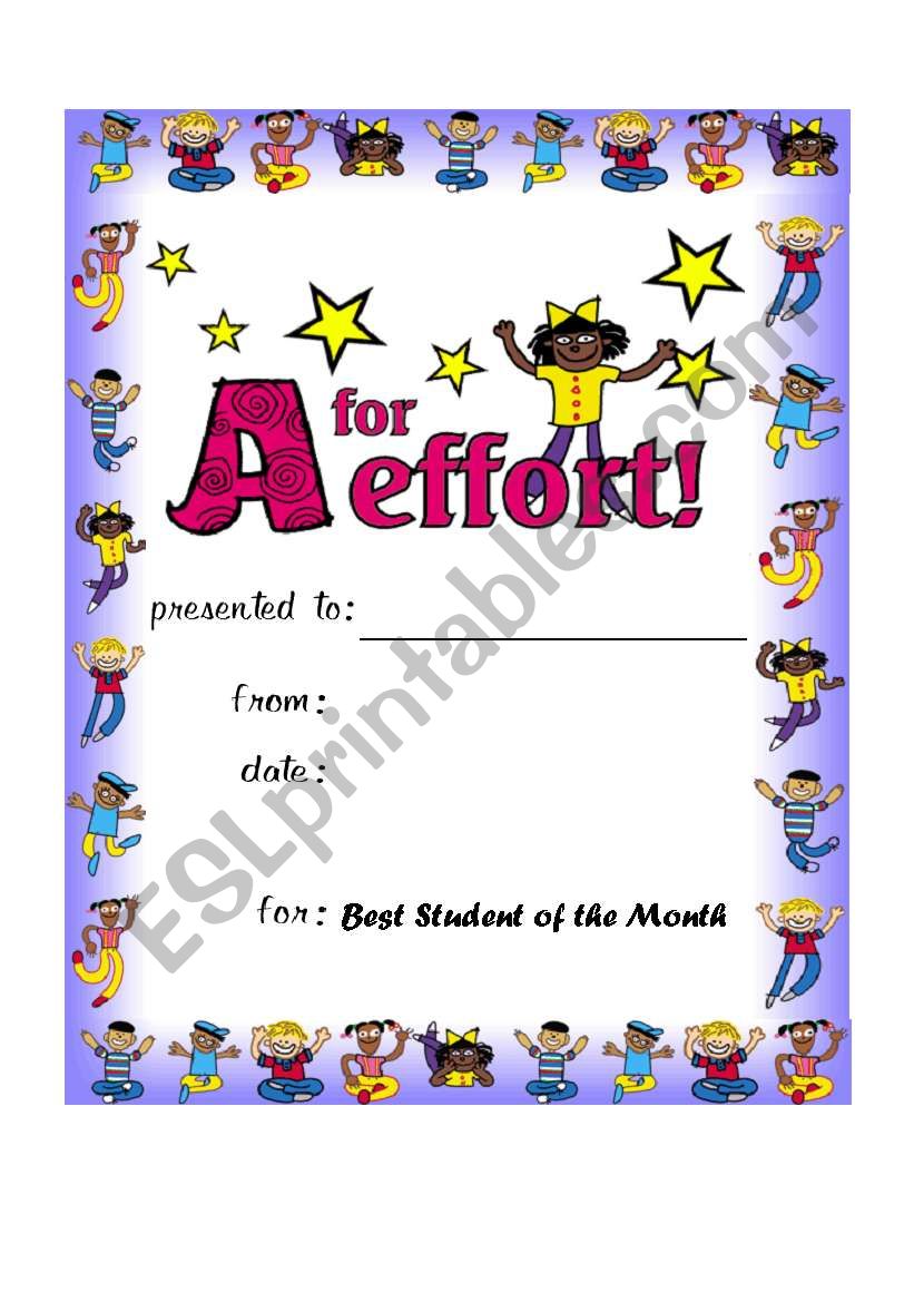 Award worksheet