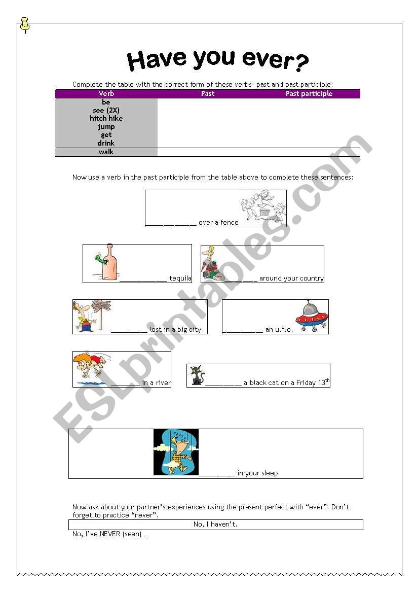 Have You Ever? worksheet