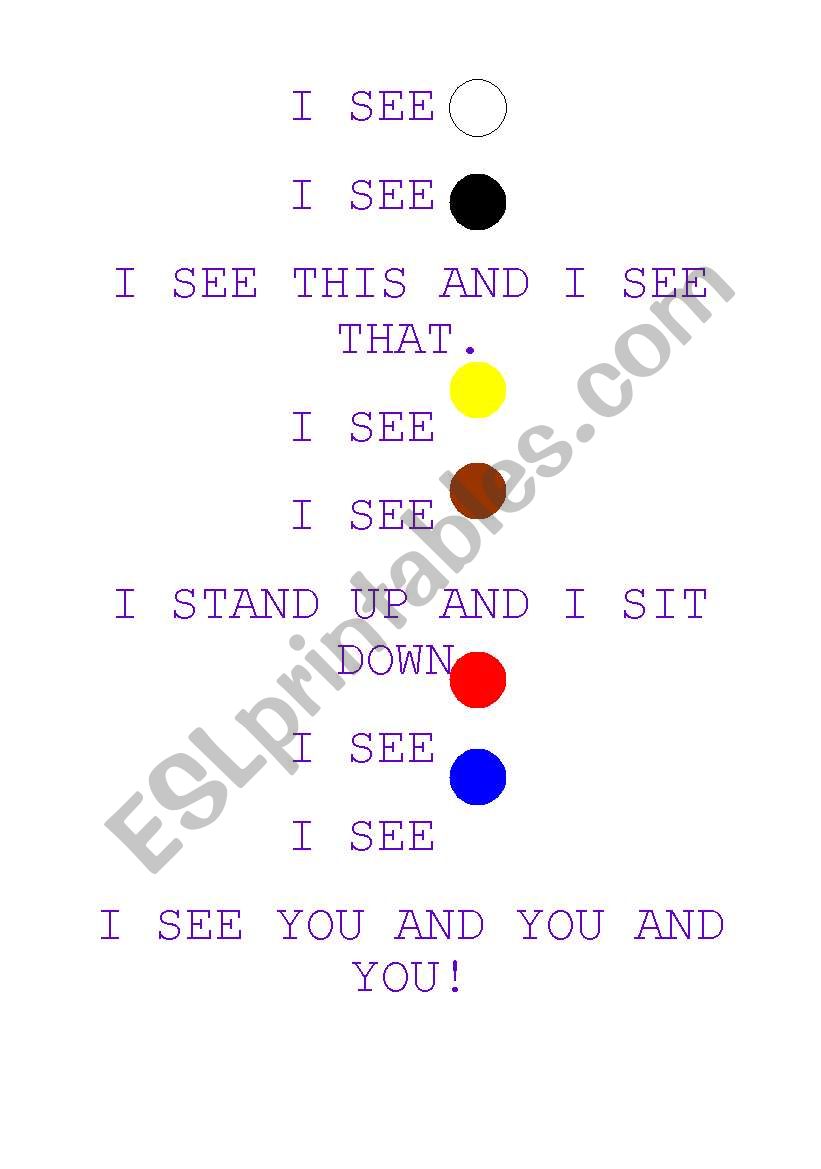 Colour rhyme worksheet