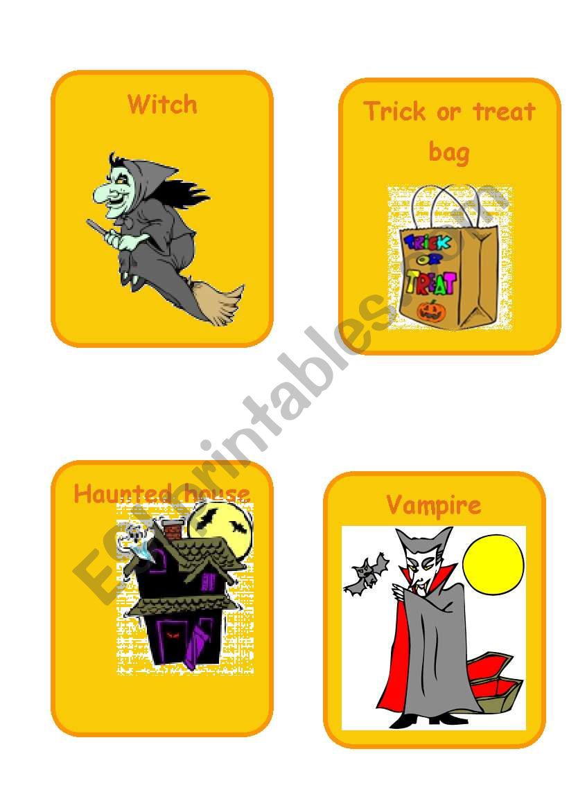 Halloween flash cads 1 of 4 worksheet