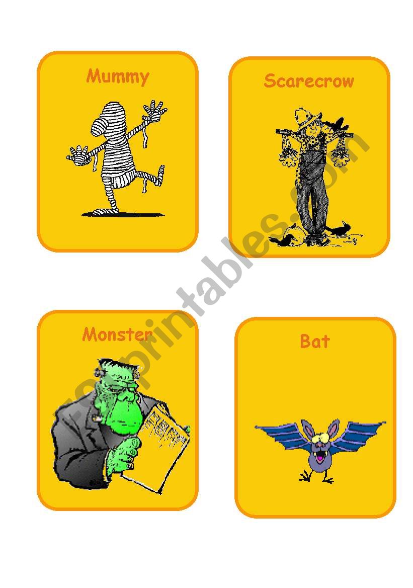 Halloween flash cards 2 worksheet