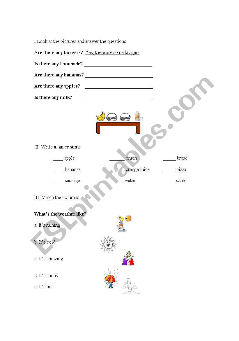 some, any worksheet