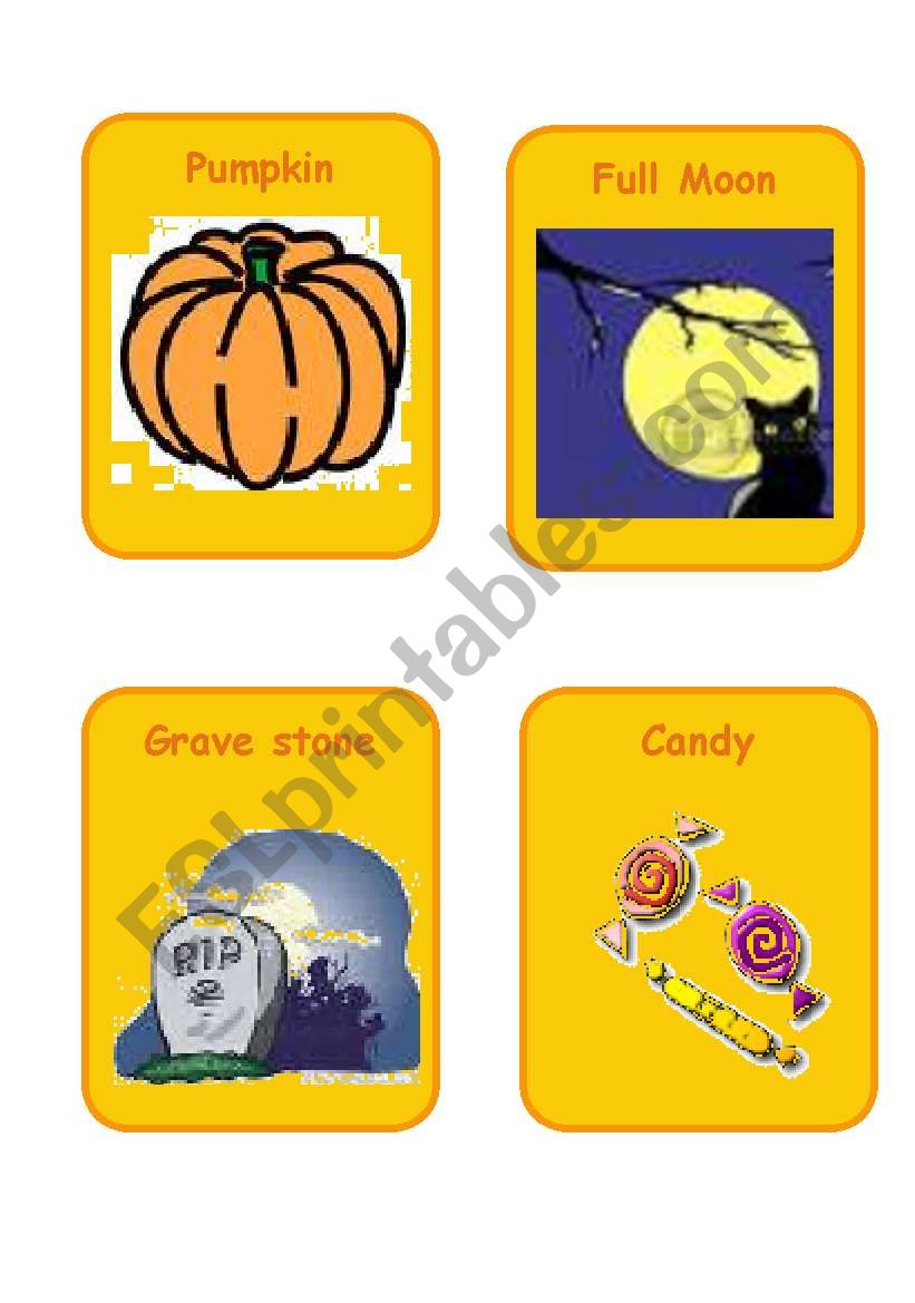 Halloween flash cards 4 worksheet