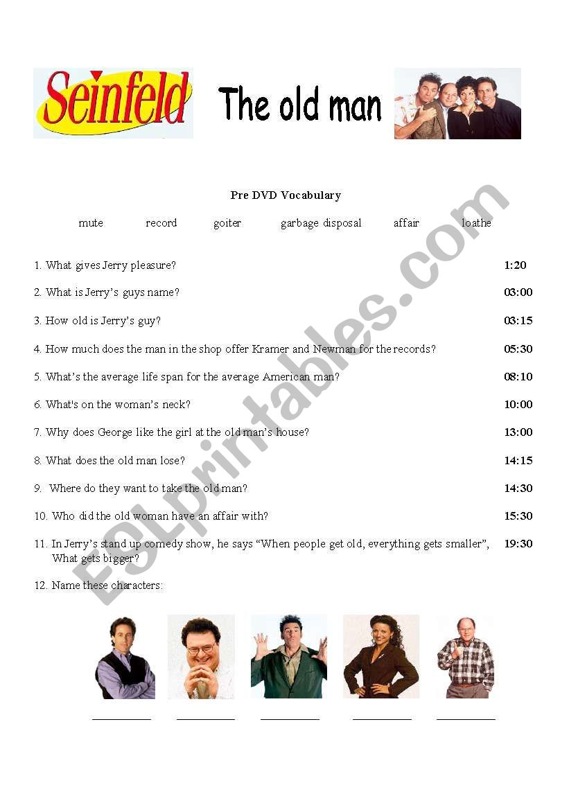 Seinfeld - The old man worksheet