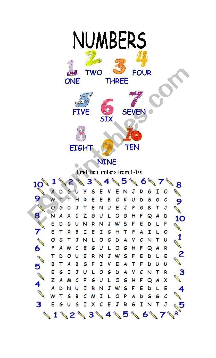 Numbers worksheet