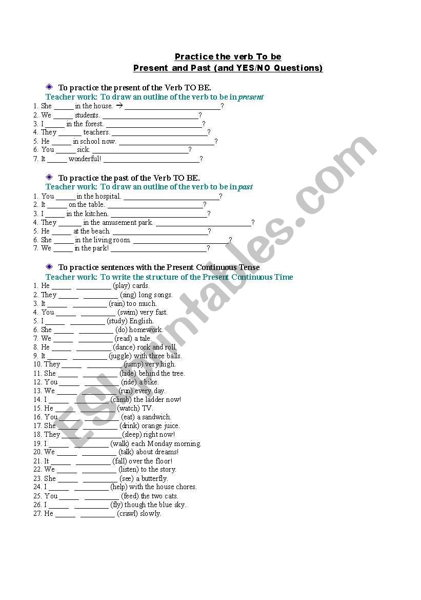 Verb To Be worksheet