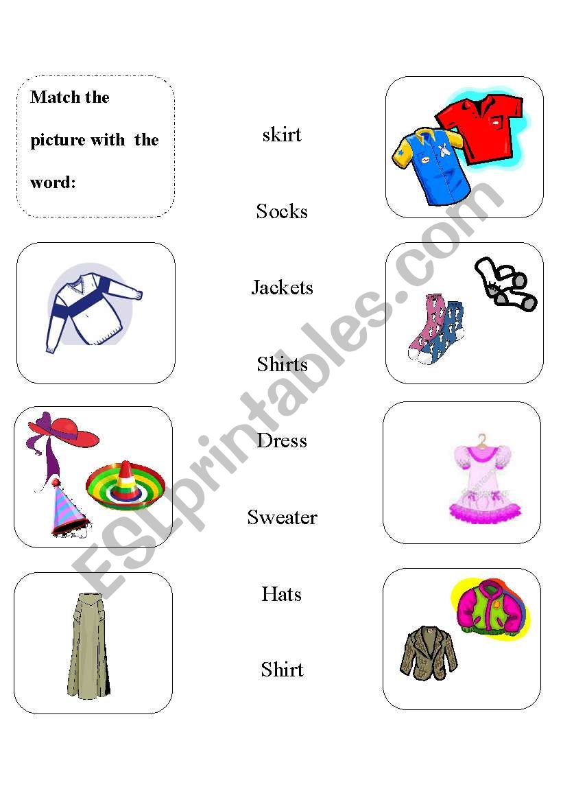 Clothes worksheet