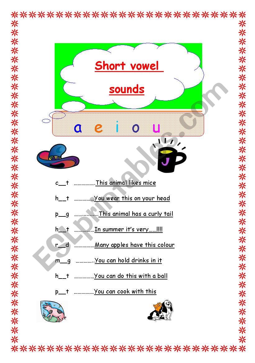 Short vowel sound worksheet