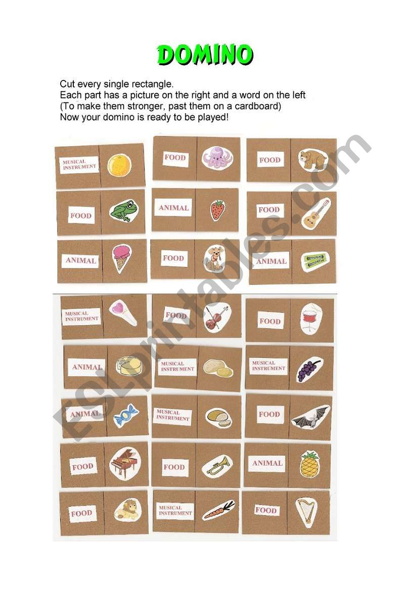 DOMINO worksheet