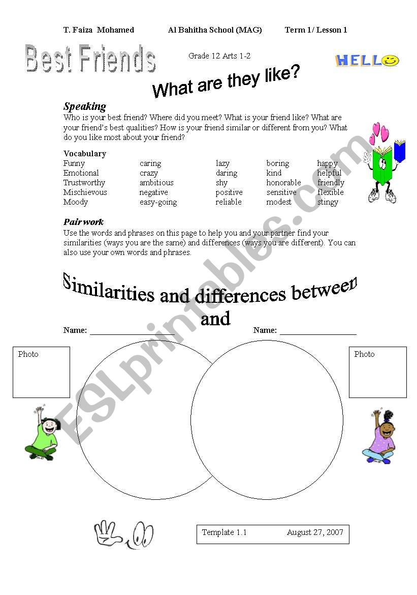 friends worksheet