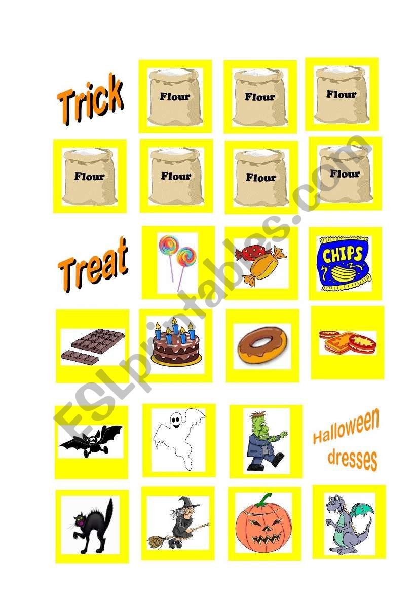 TRICK OR TREAT worksheet