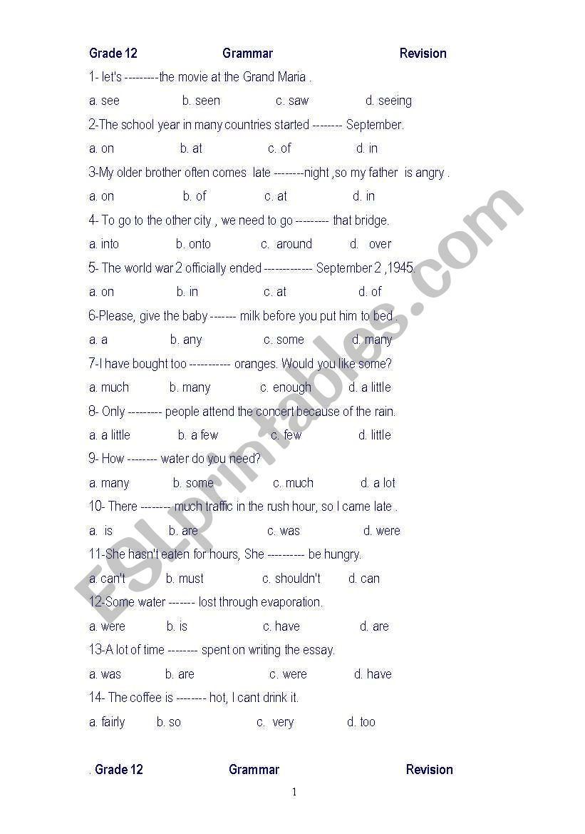 Time clause worksheet