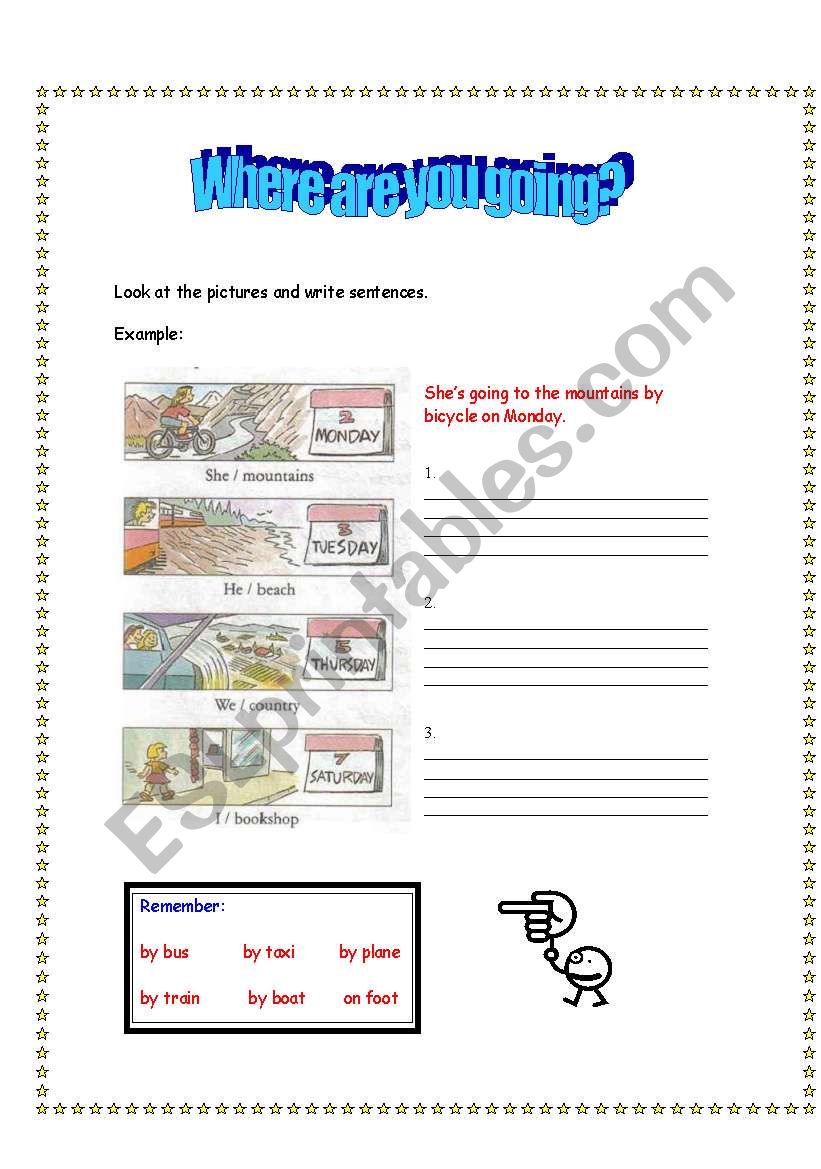 Where are you going? worksheet