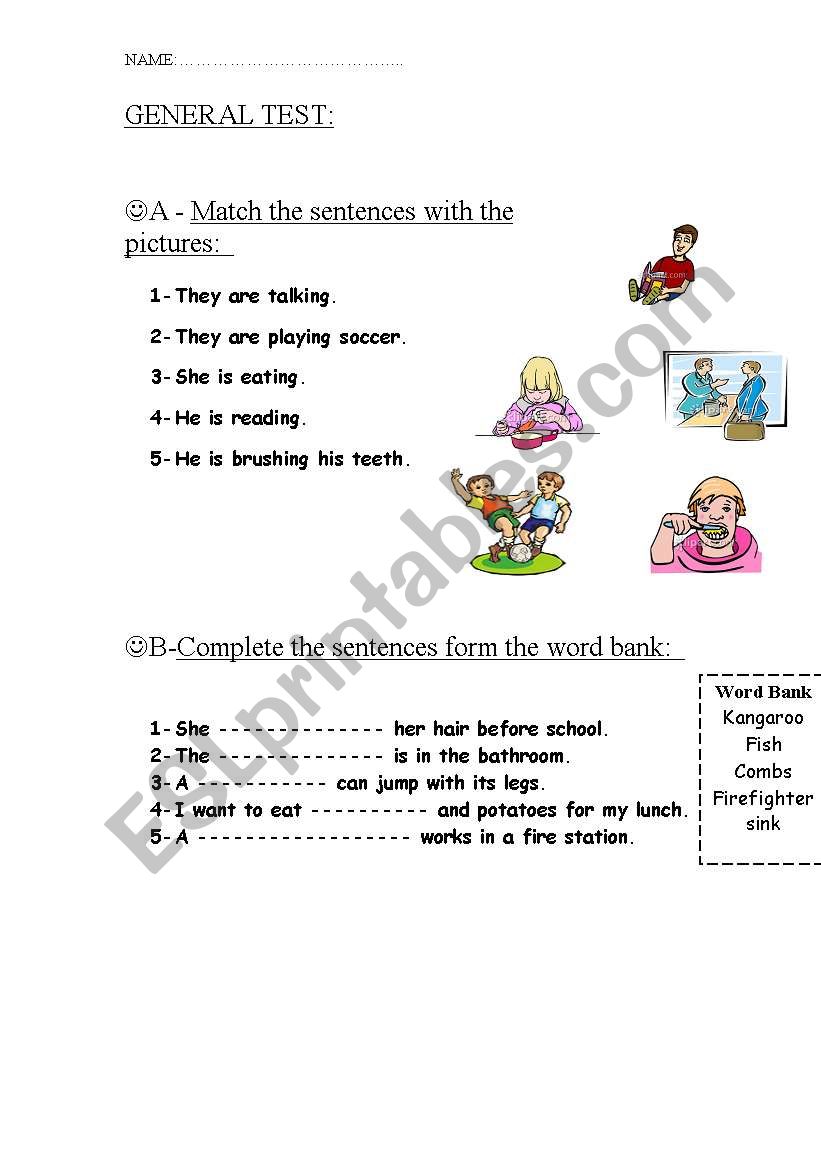 GENERAL TEST worksheet