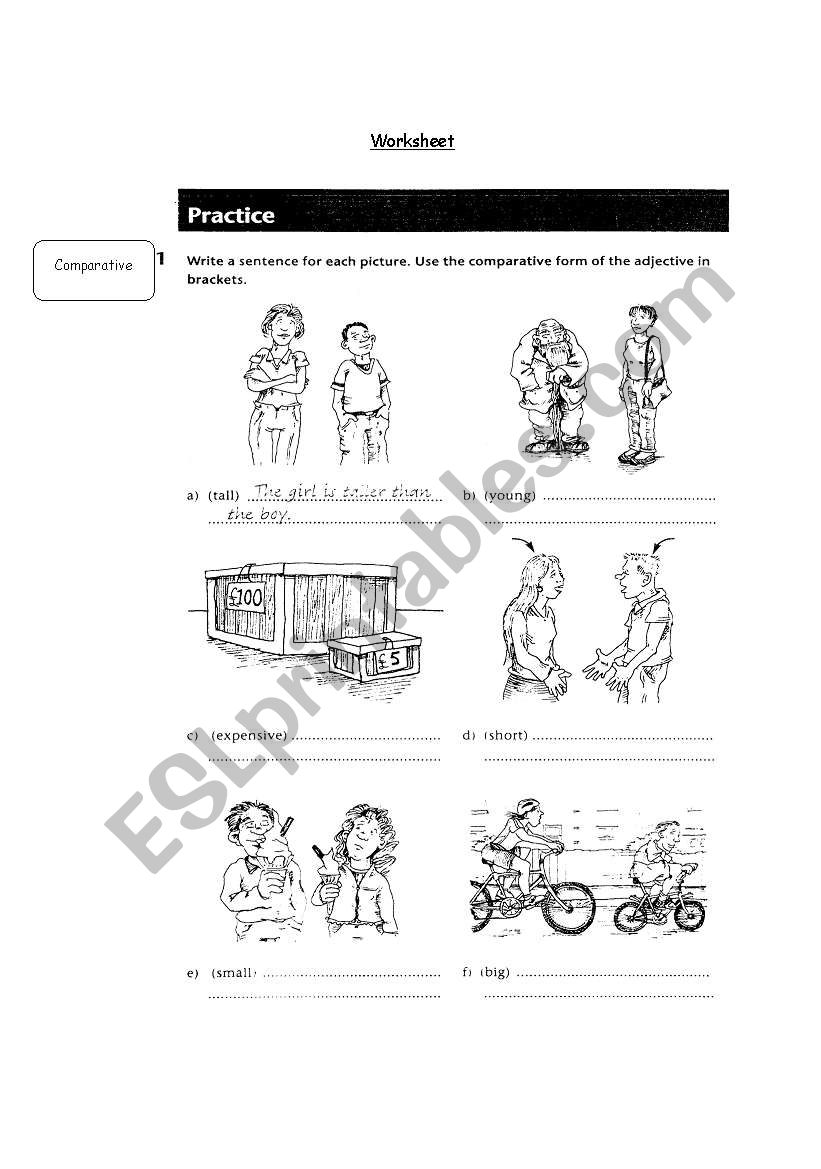 Comparative and superlative  worksheet