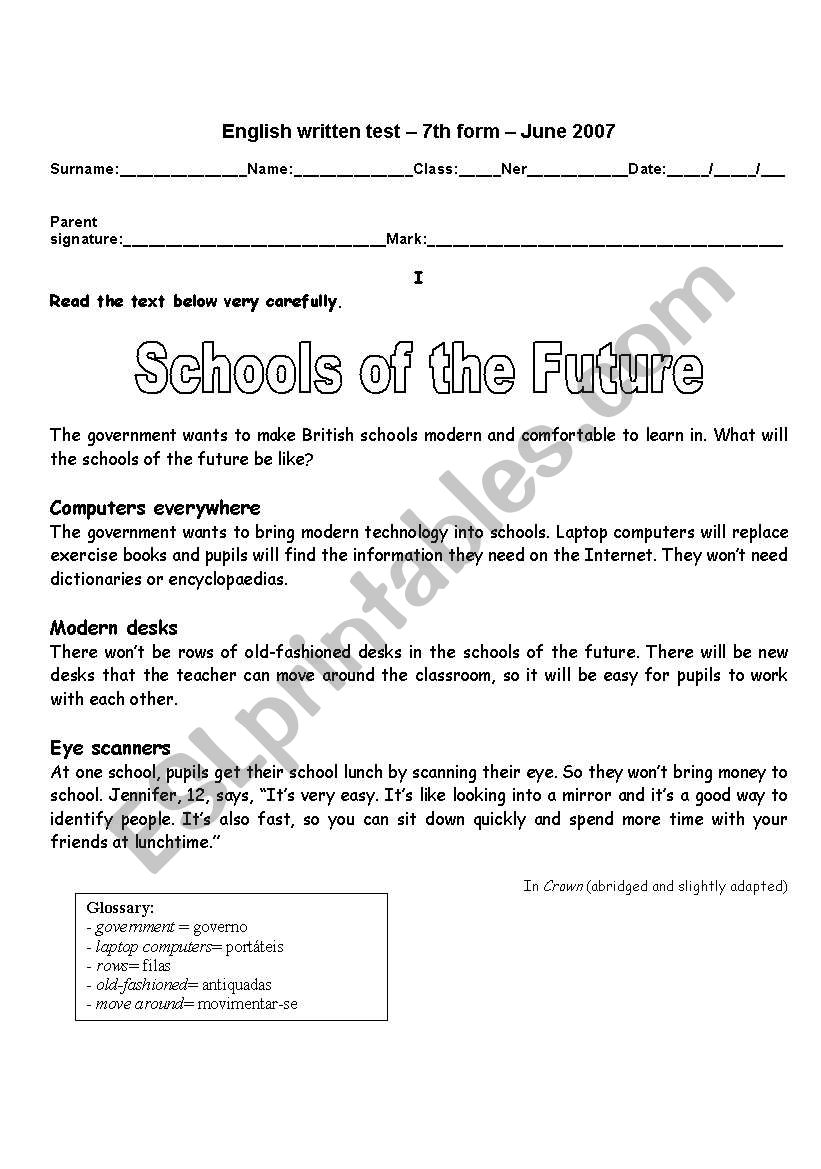 Schools of the future - 7th form 