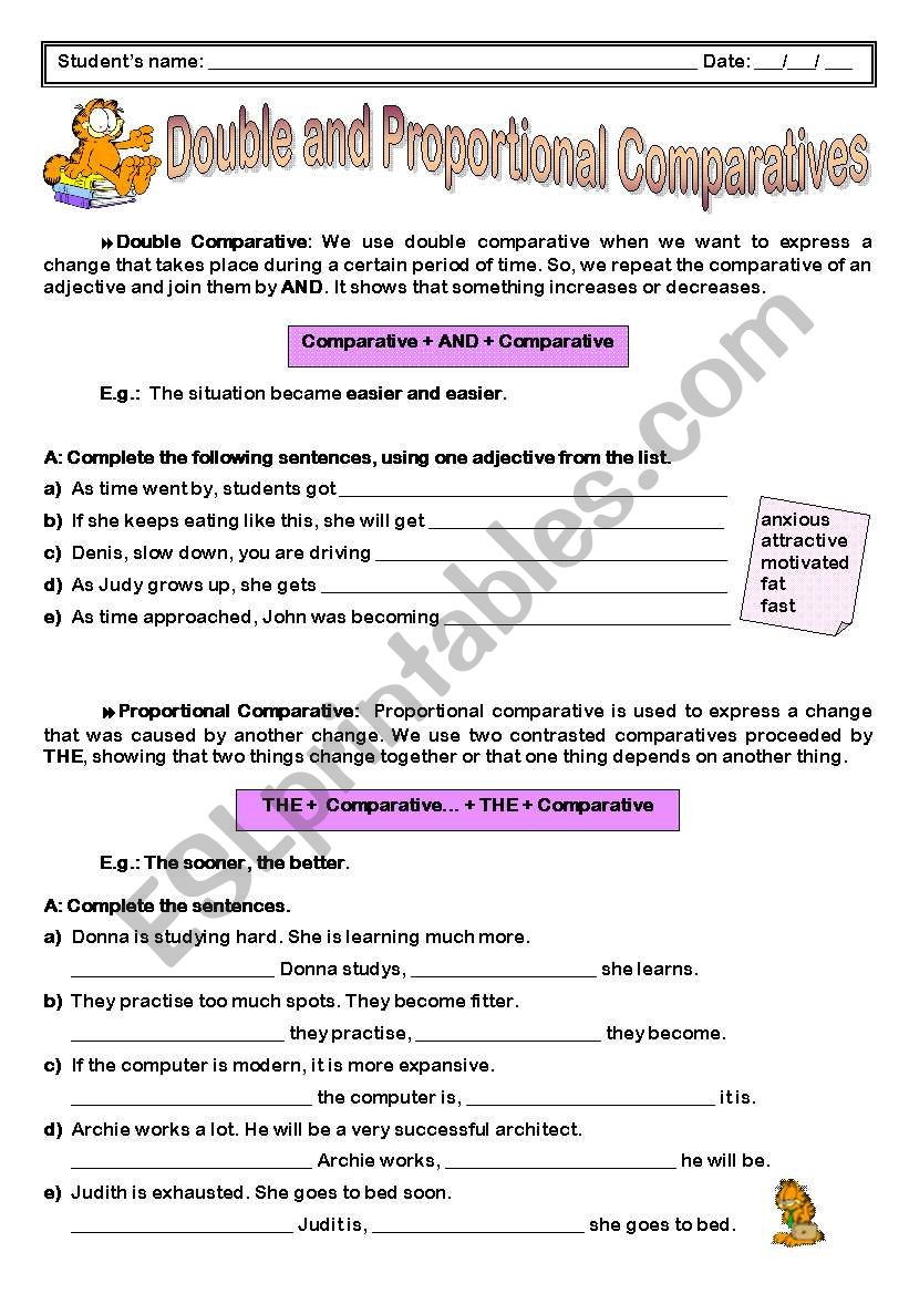 Double and Proportional Comparatives