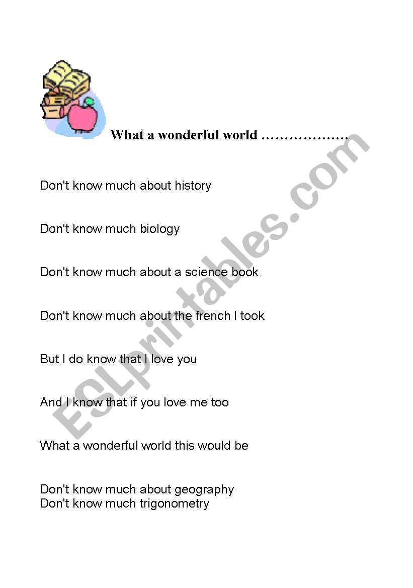 what a beautiful world worksheet