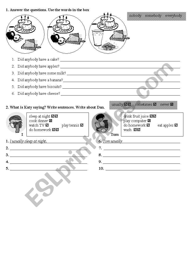 test worksheet