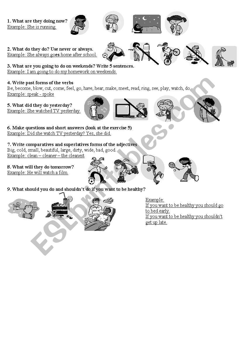test for children PART 1 worksheet