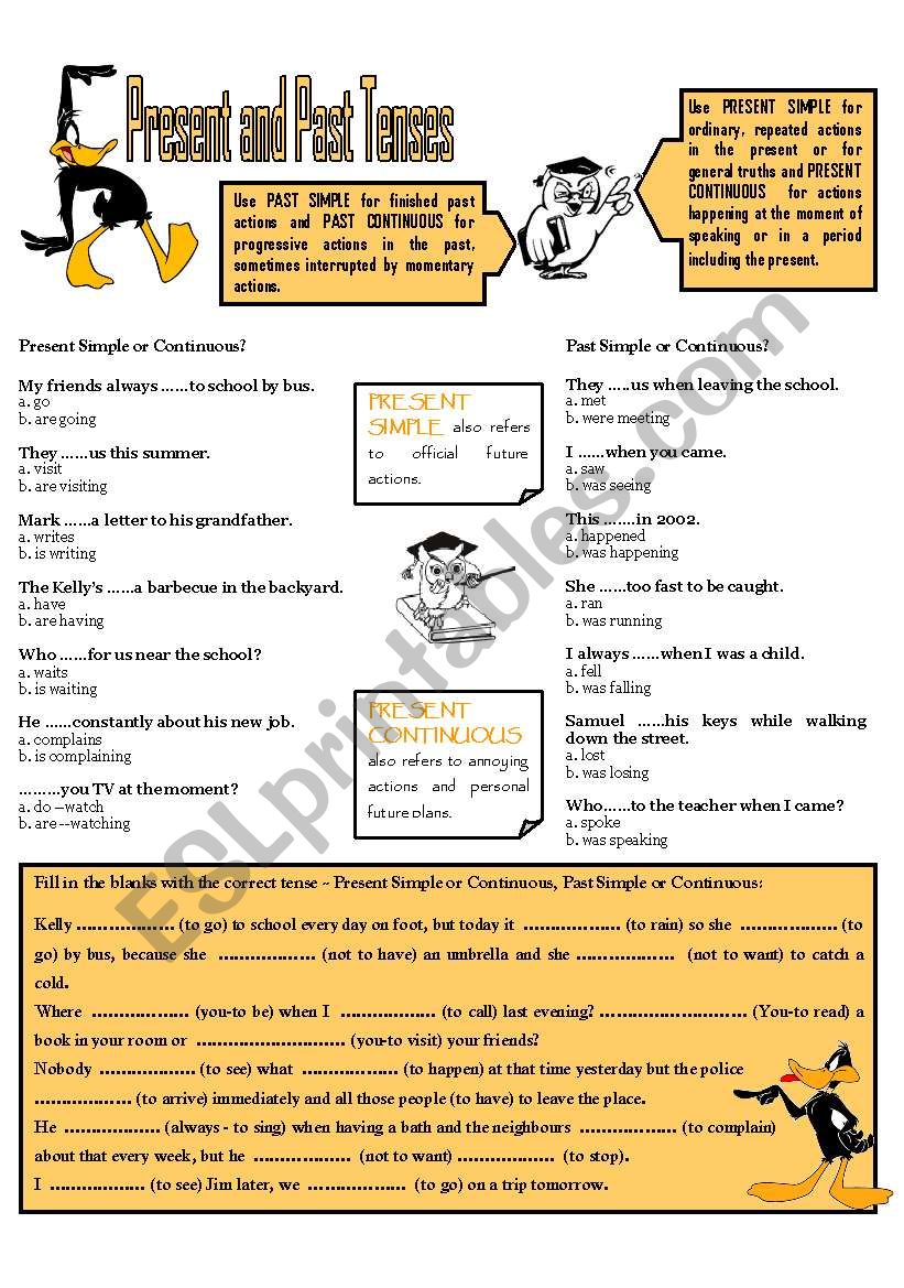 PRESENT AND PAST TENSES worksheet