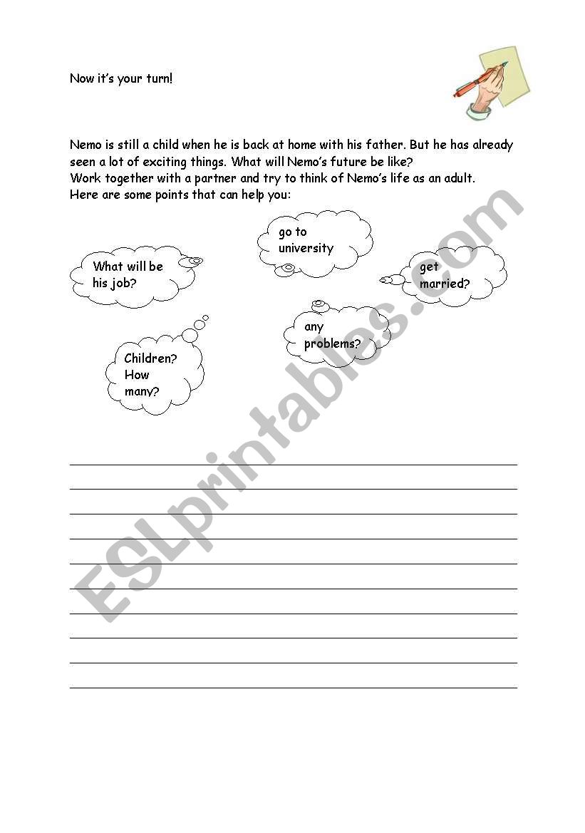 follow-up Finding Nemo worksheet