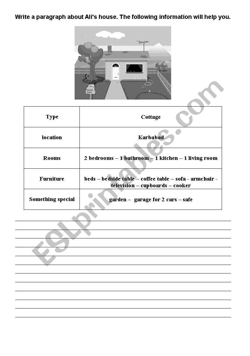 A Description of a House worksheet