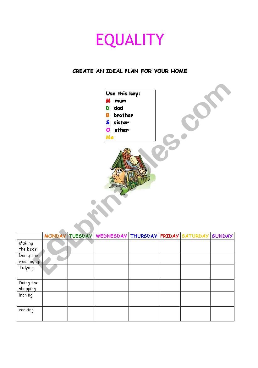 Equality  worksheet