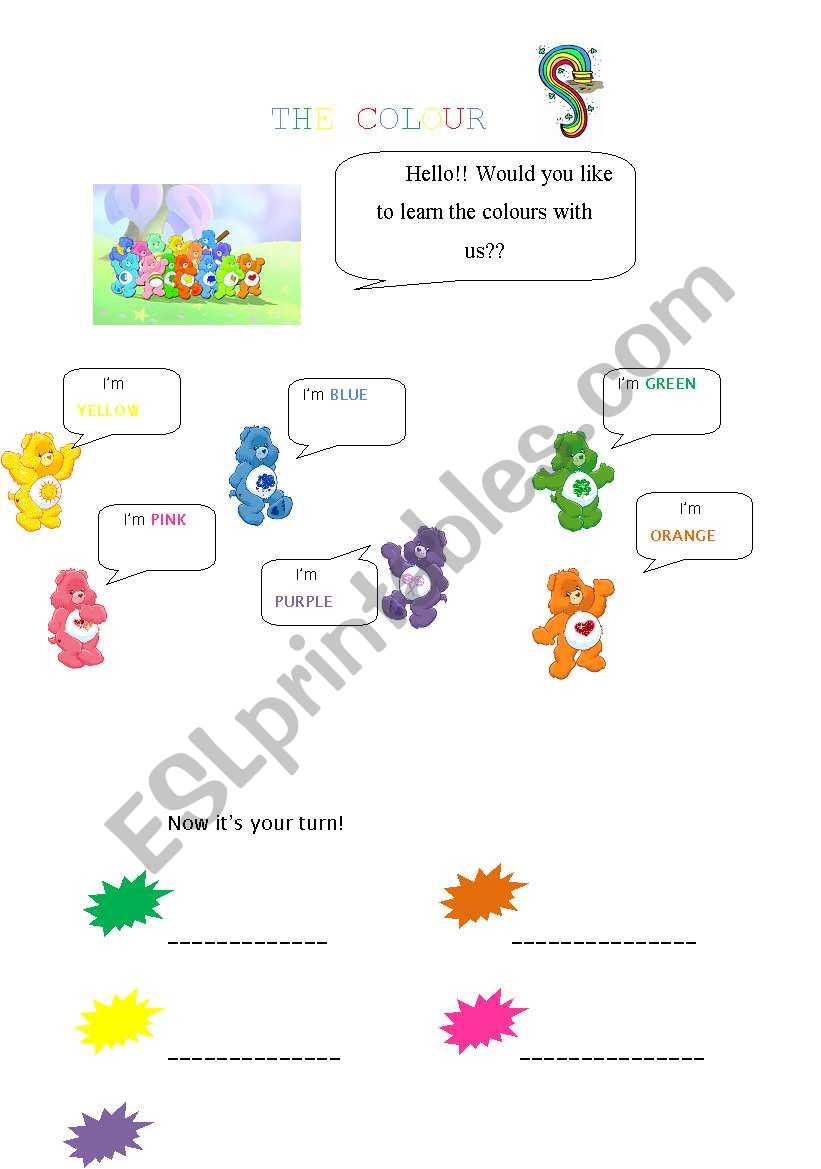 LEARN THE COLOURS WITH THE CARE BEARS