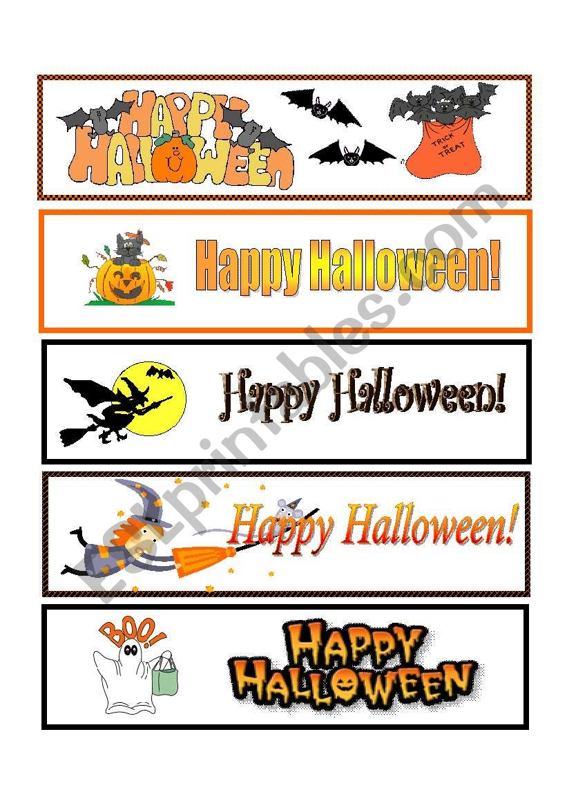Halloween Bookmarks worksheet