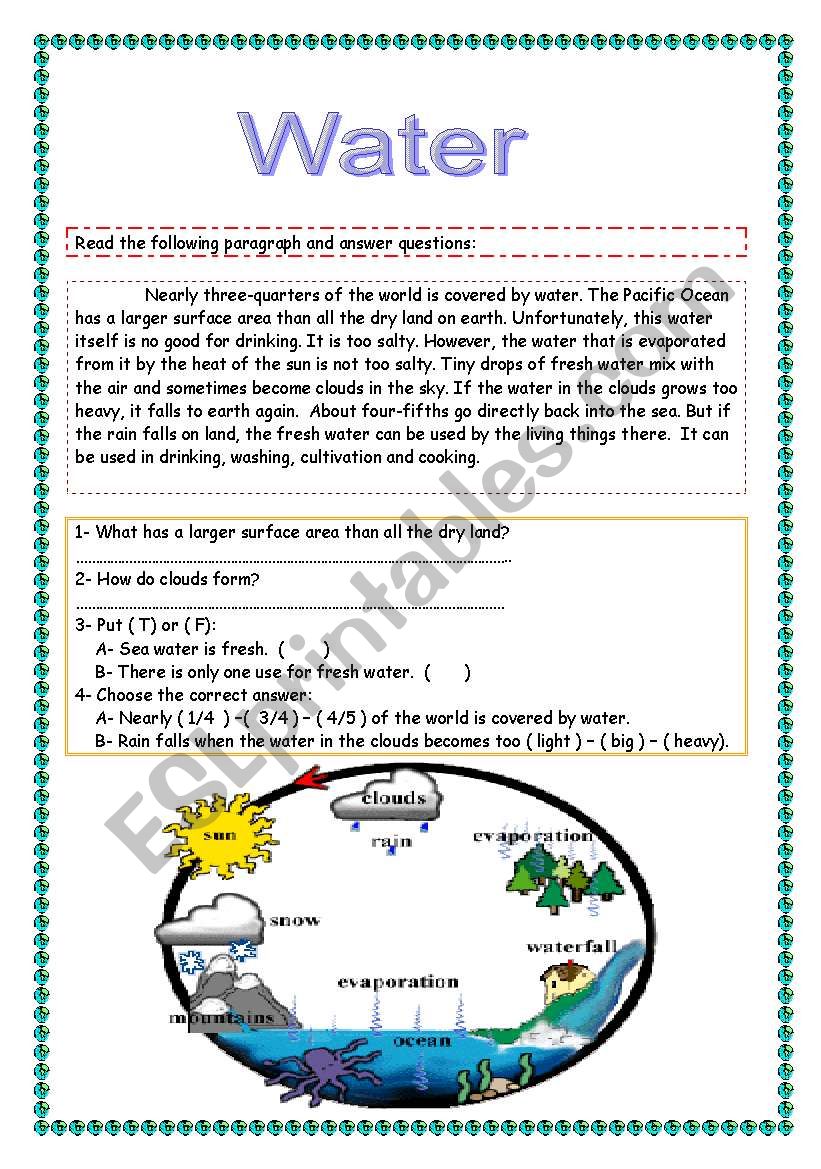 water worksheet