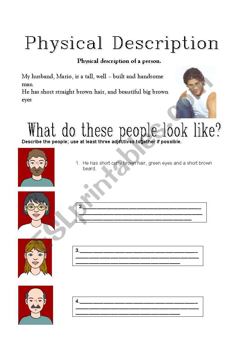 PHYSICAL DESCRIPTION PAGE1 worksheet