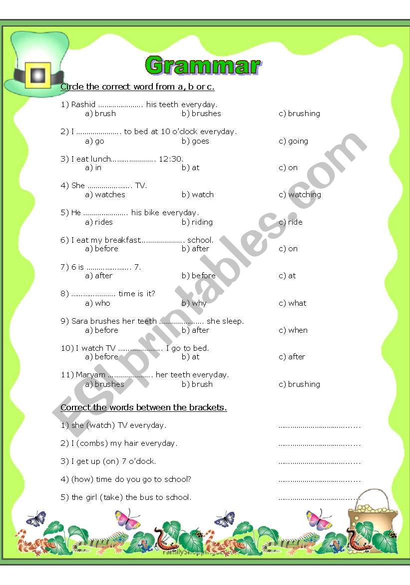 Grammar practice worksheet worksheet