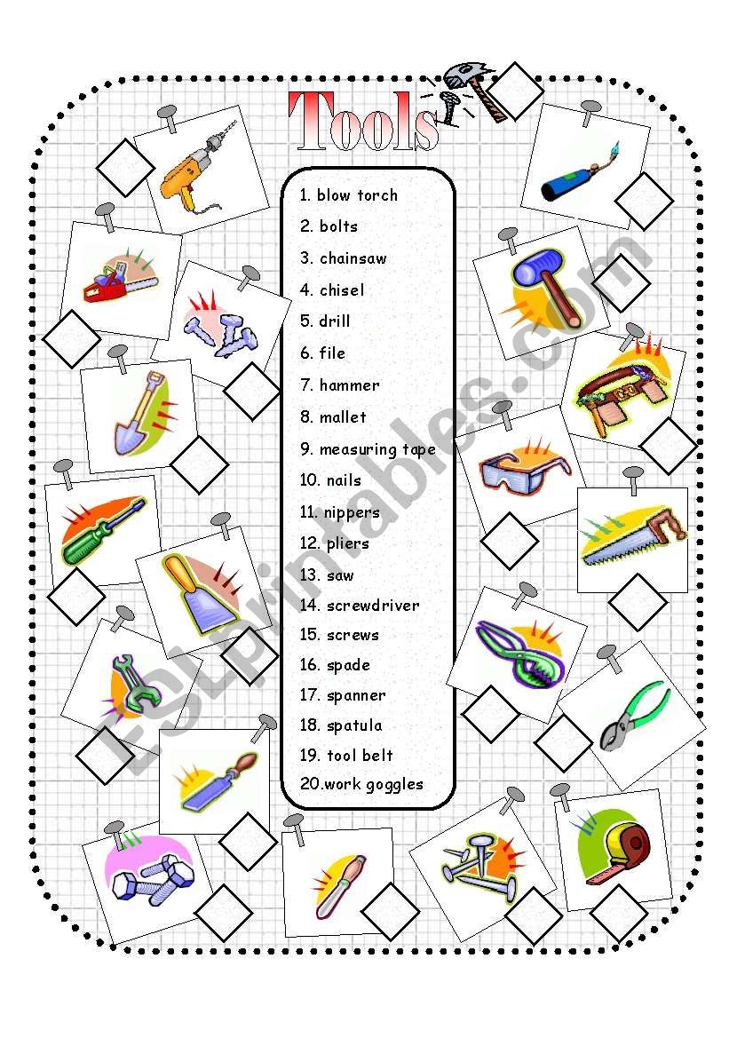 Tools worksheet