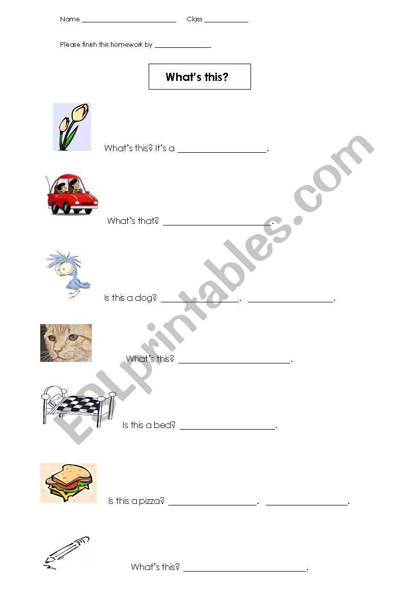 Whats this? worksheet