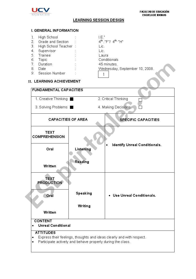 Second Conditonal worksheet