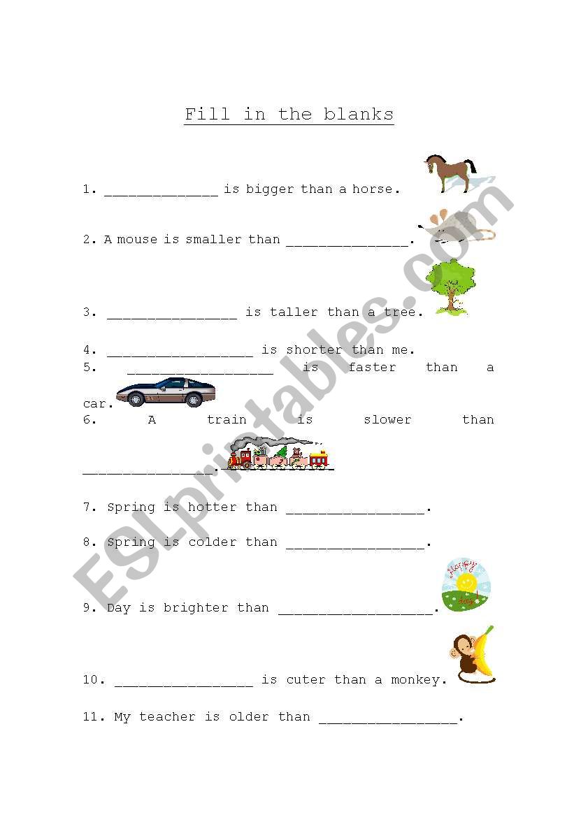 comparative practice worksheet