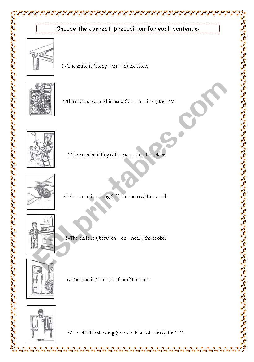 preposition worksheet