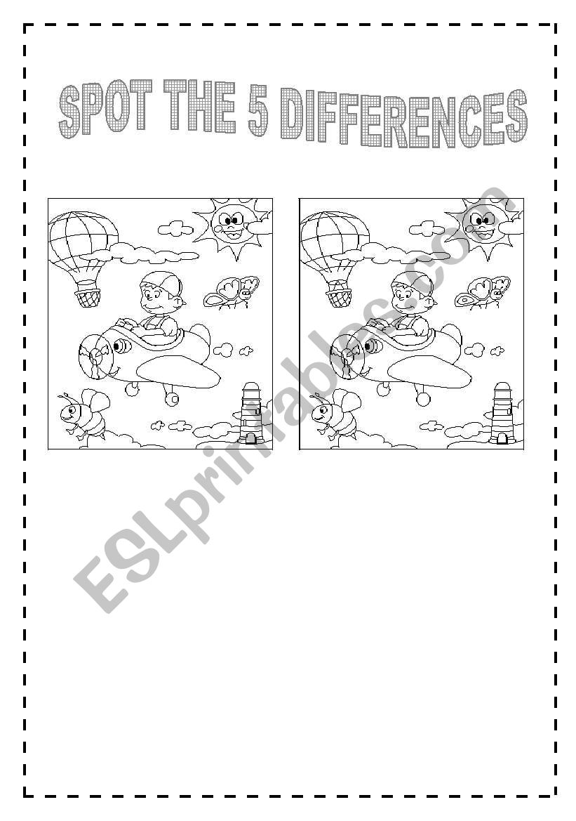 Spot the differences 2/4 worksheet