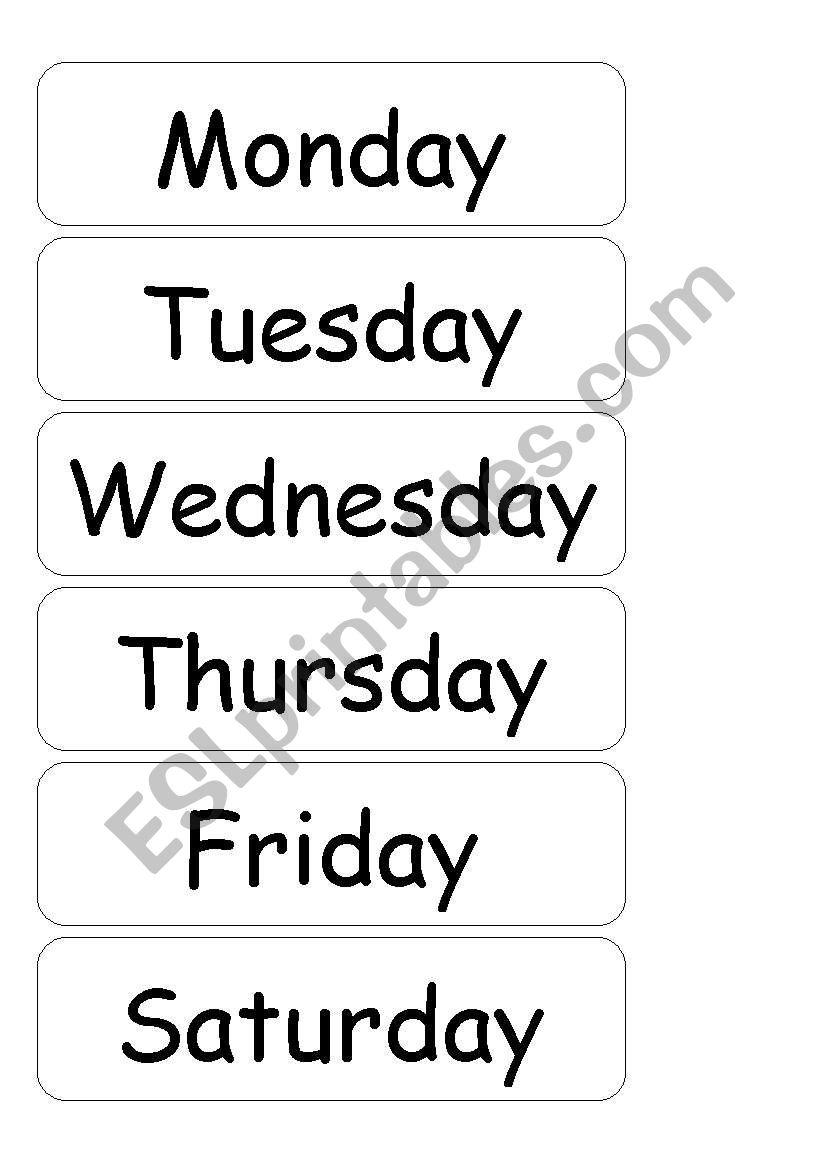 days,months,seasons cards worksheet