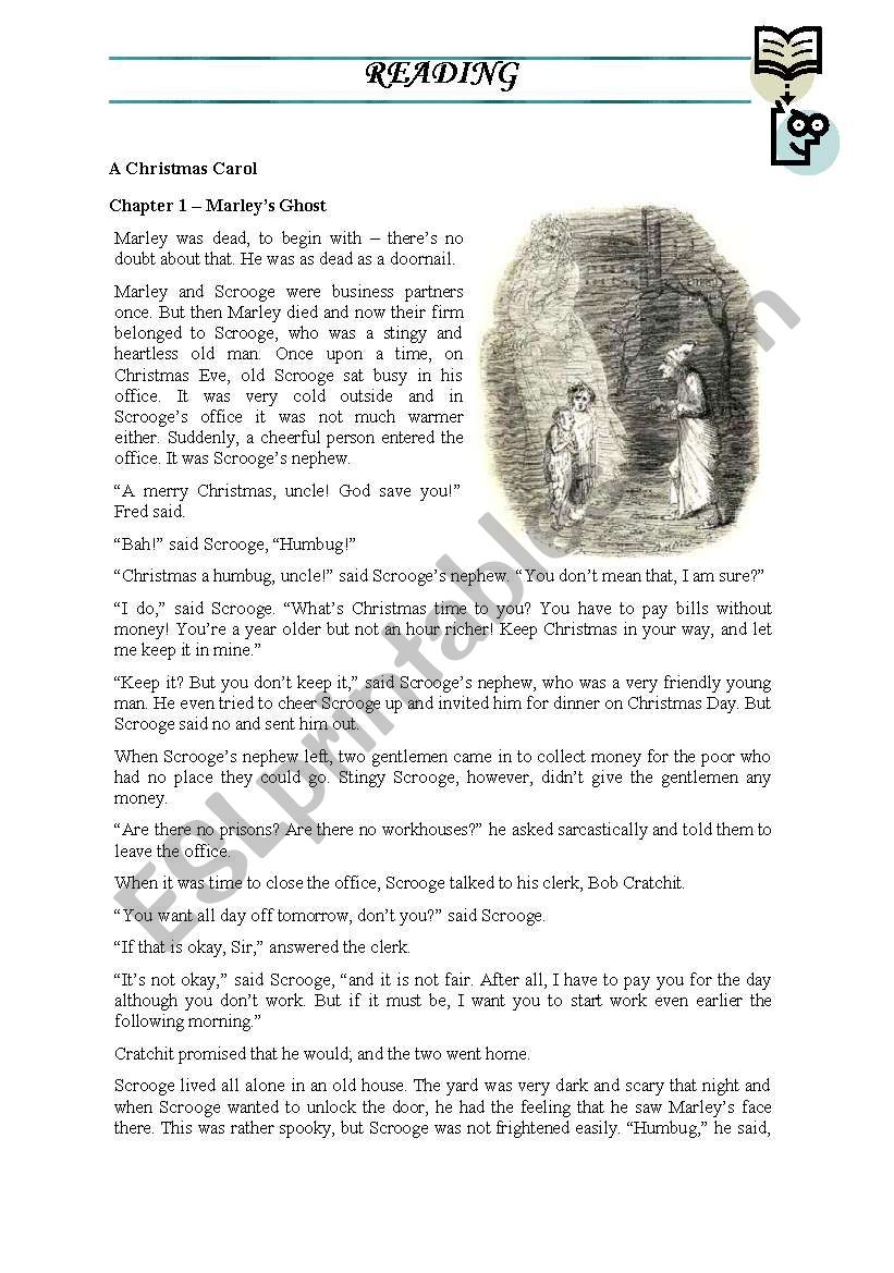 A Christmas Carol worksheet