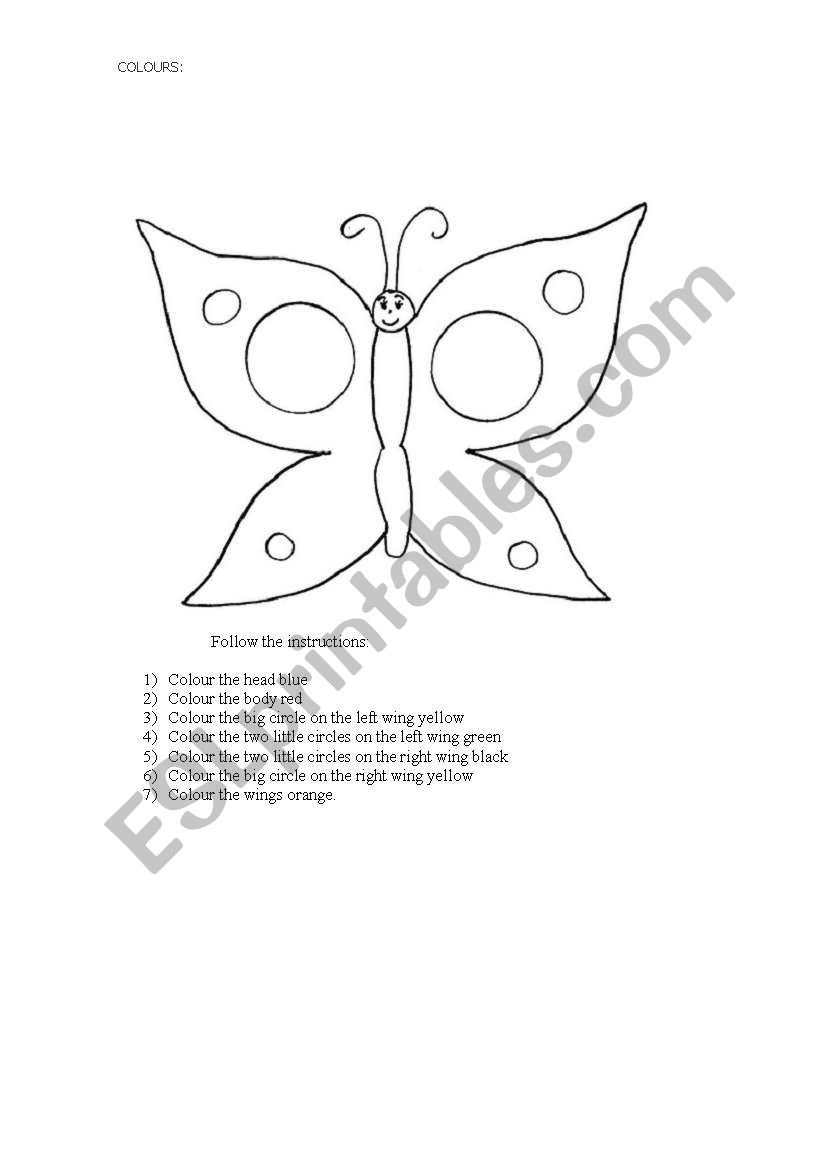 Colours worksheet